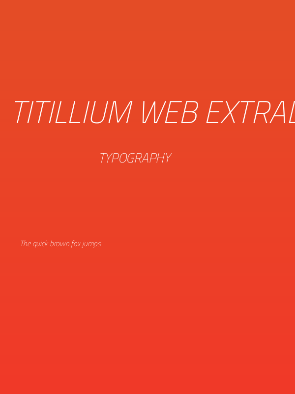 Titillium Web ExtraLight Italic Poster