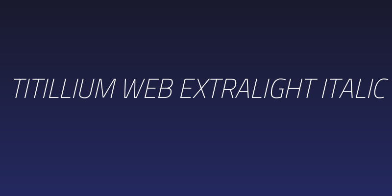 Titillium Web ExtraLight Italic Social Header