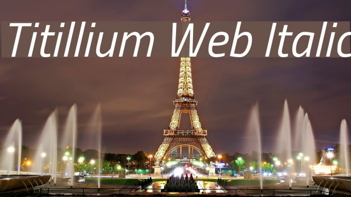 Titillium Web Italic Font examples