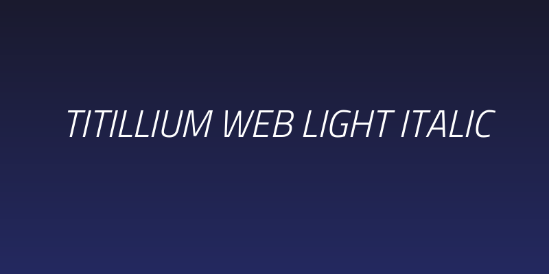 Titillium Web Light Italic Social Header