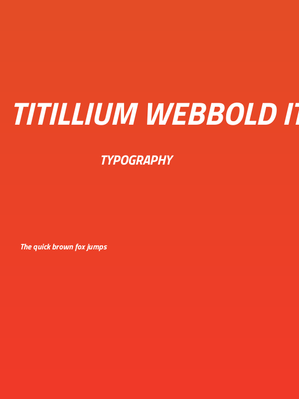 Titillium WebBold Italic Poster