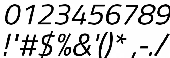 Titillium WebItalic Font OTHER CHARS