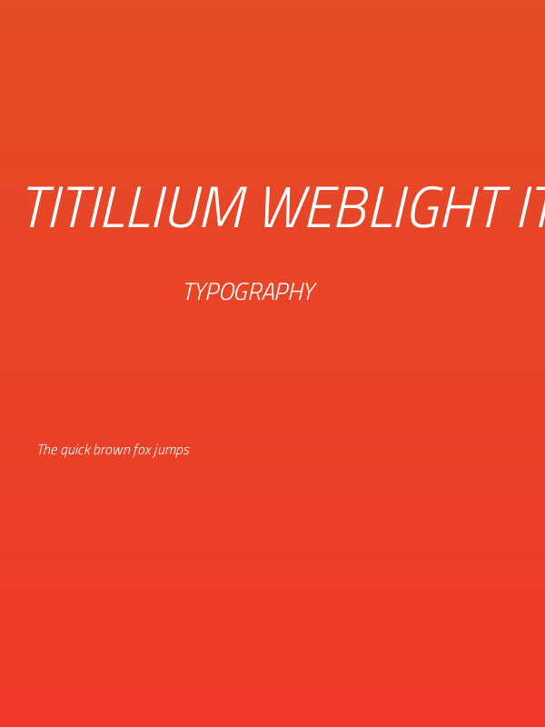 Titillium WebLight Italic Poster