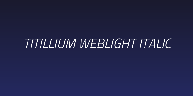 Titillium WebLight Italic Social Header