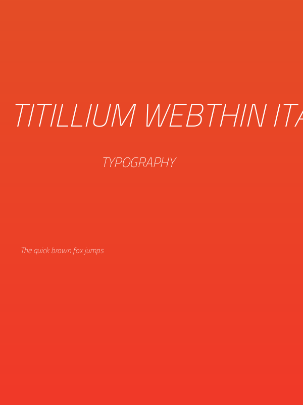Titillium WebThin Italic Poster