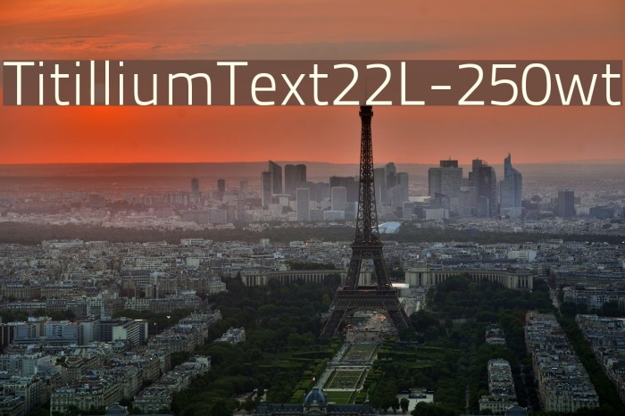 TitilliumText22L-250wt Font examples