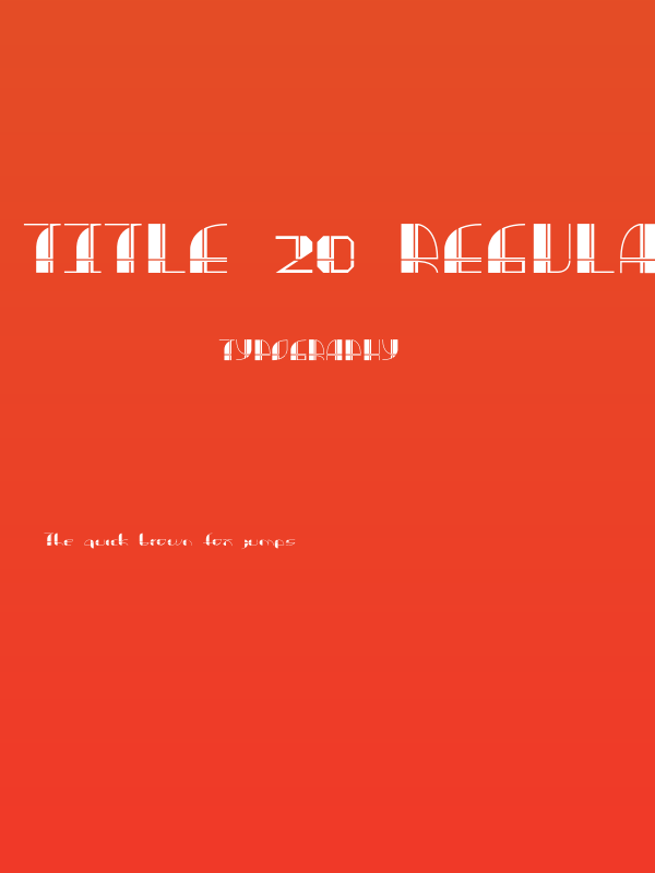 Title 20 Regular Poster