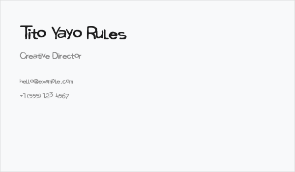 Tito Yayo Rules Business Card