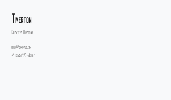 Tiverton Business Card