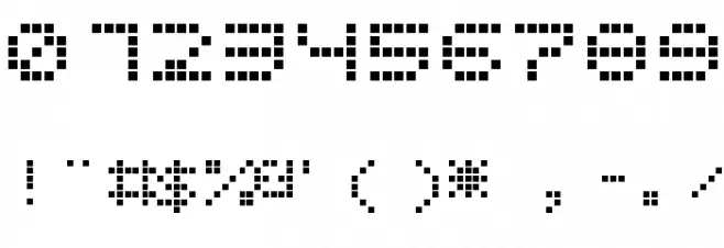 ticker Font OTHER CHARS