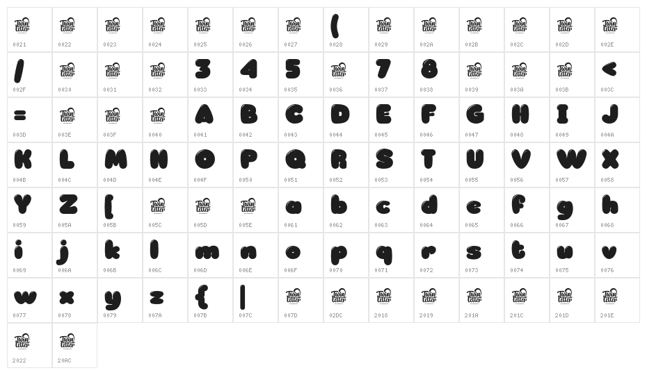 tijuf-Regular Character Map