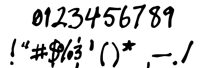 timtastic! hand Font OTHER CHARS