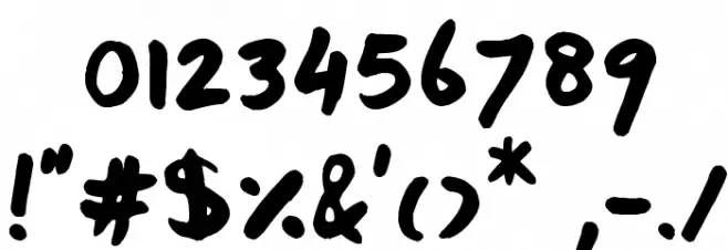 TJC 82 Marker Font OTHER CHARS