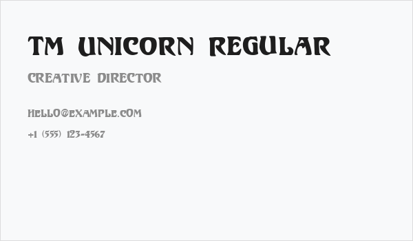 TM Unicorn Regular Business Card