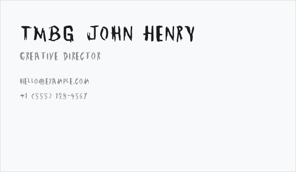 TMBG John Henry Business Card