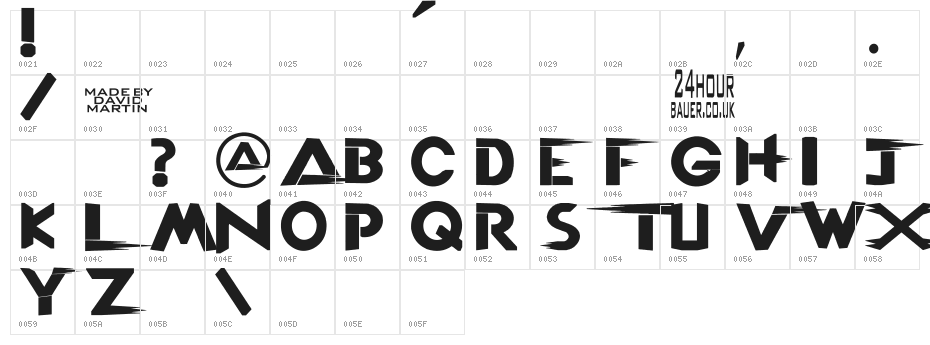 TNA LOGO Character Map