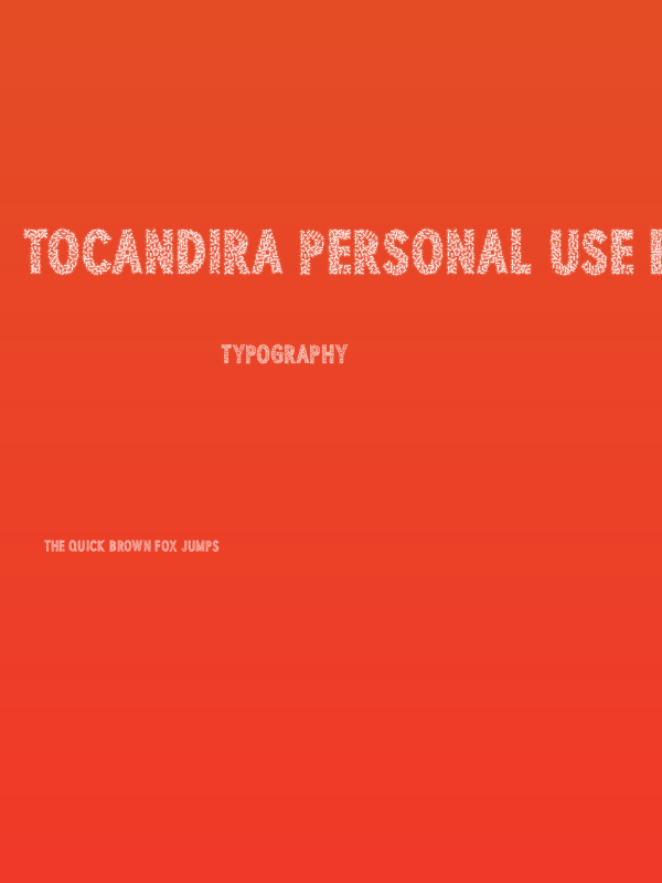 TOCANDIRA PERSONAL USE Bold Poster