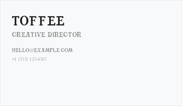 TOFFEE Business Card