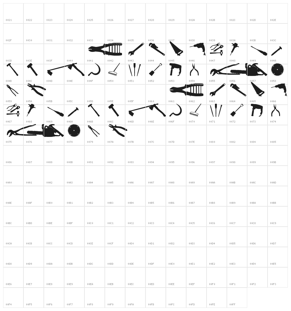 TOOLZ TFB Character Map