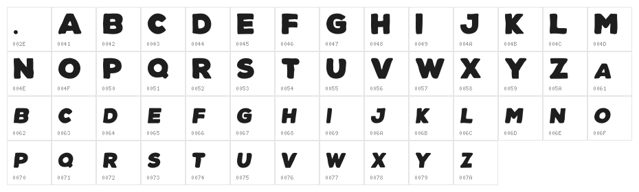 TOPANGA  Character Map