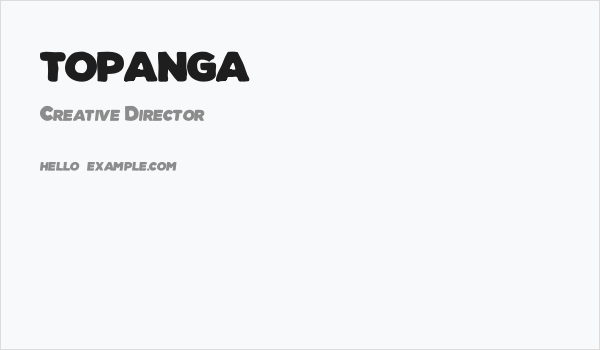 TOPANGA  Business Card