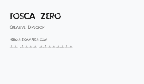 TOSCA ZERO Business Card