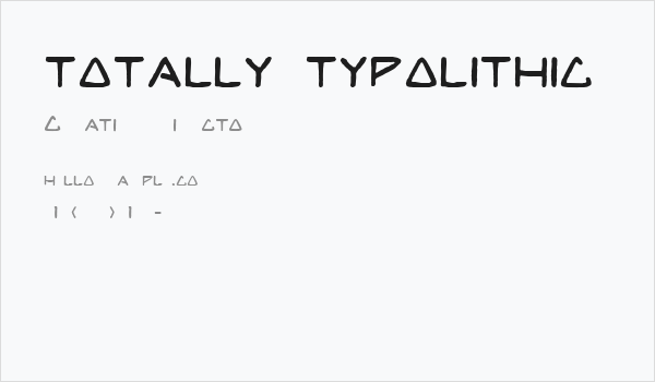 TOTALLY TYPOLITHIC Business Card