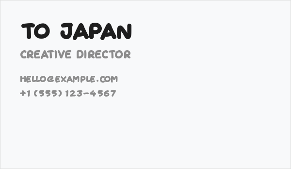 To Japan Business Card