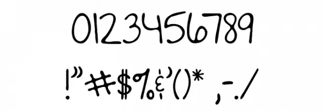 To The Point Regular Font OTHER CHARS