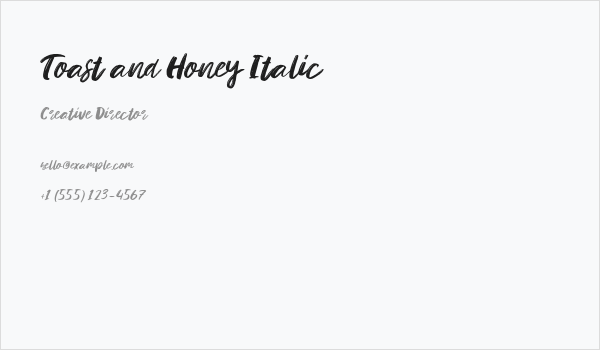 Toast and Honey Italic Business Card