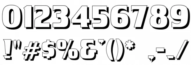 Tobago Poster Shadow Font OTHER CHARS