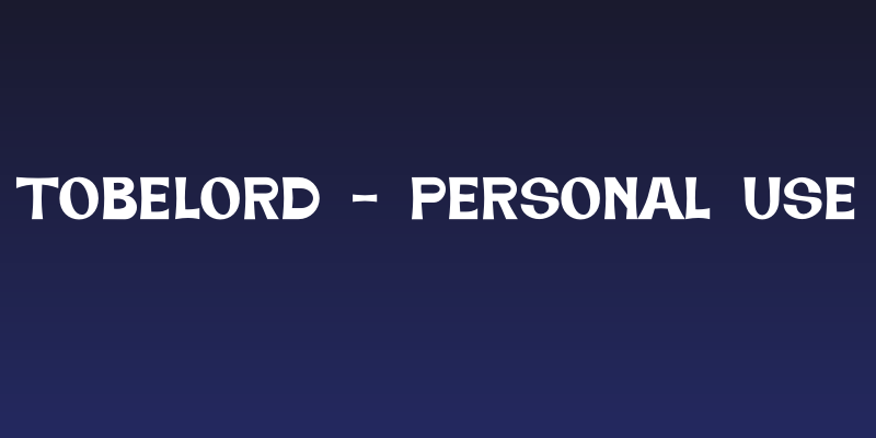 Tobelord - Personal Use Social Header
