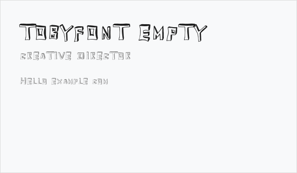 TobyFont Empty Business Card