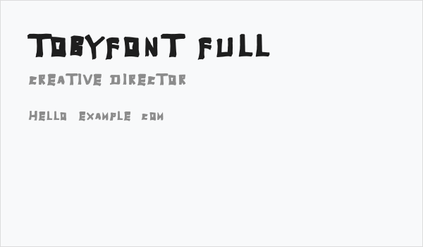 TobyFont Full Business Card