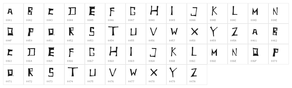 TobyFont Inside Character Map