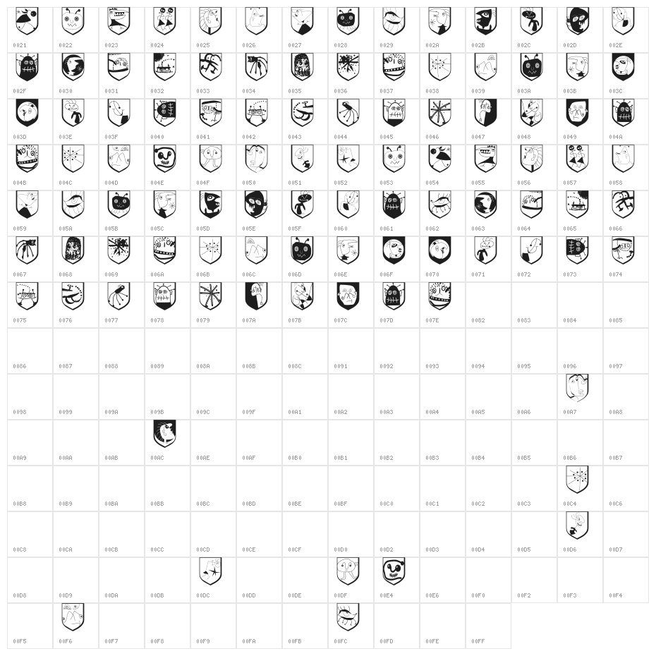 TodayArms Character Map