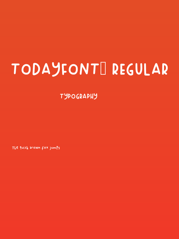 Todayfont1 Regular Poster