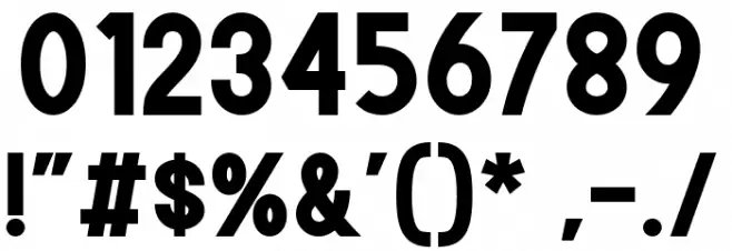 Todays Bold Font OTHER CHARS