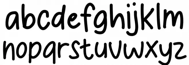 Toddler Writing Font LOWERCASE