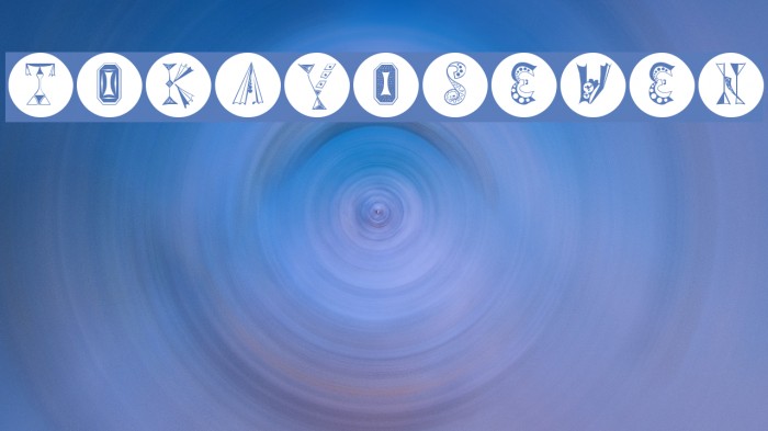 TokayOSeven Font examples