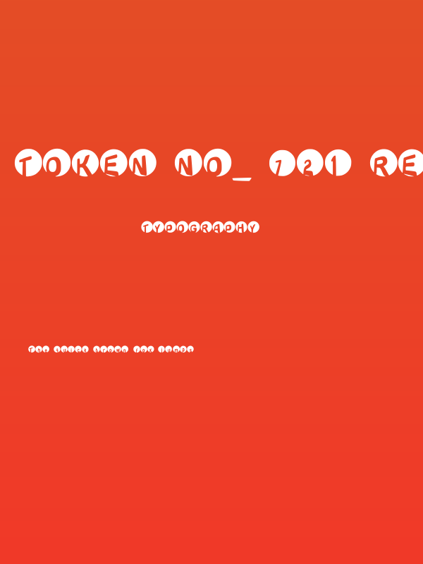 Token No_ 721 Regular Poster