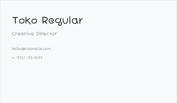 Toko Regular Business Card