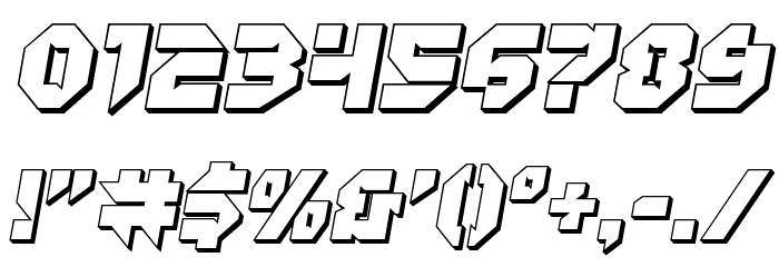 Tokyo Drifter 3D Font OTHER CHARS