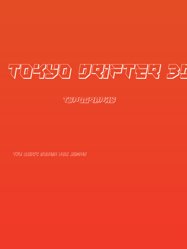 Tokyo Drifter 3D Poster