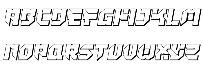 Tokyo Drifter 3D Font LOWERCASE