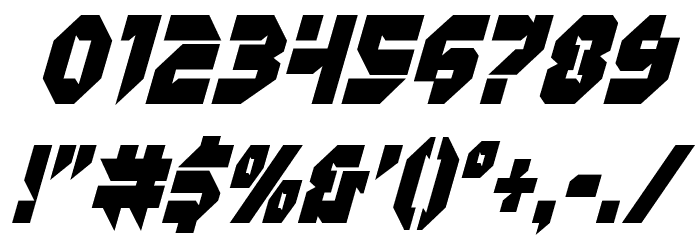 Tokyo Drifter Condensed Italic Font OTHER CHARS