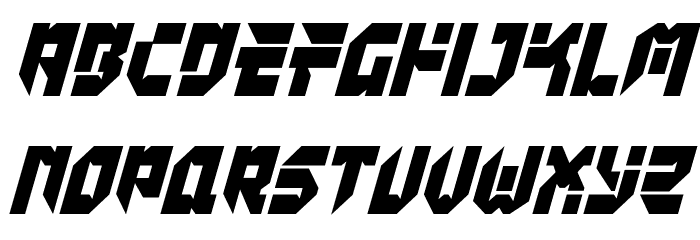 Tokyo Drifter Condensed Italic Font LOWERCASE