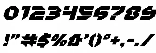 Tokyo Drifter Expanded Italic Font OTHER CHARS