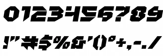 Tokyo Drifter Expanded Font OTHER CHARS