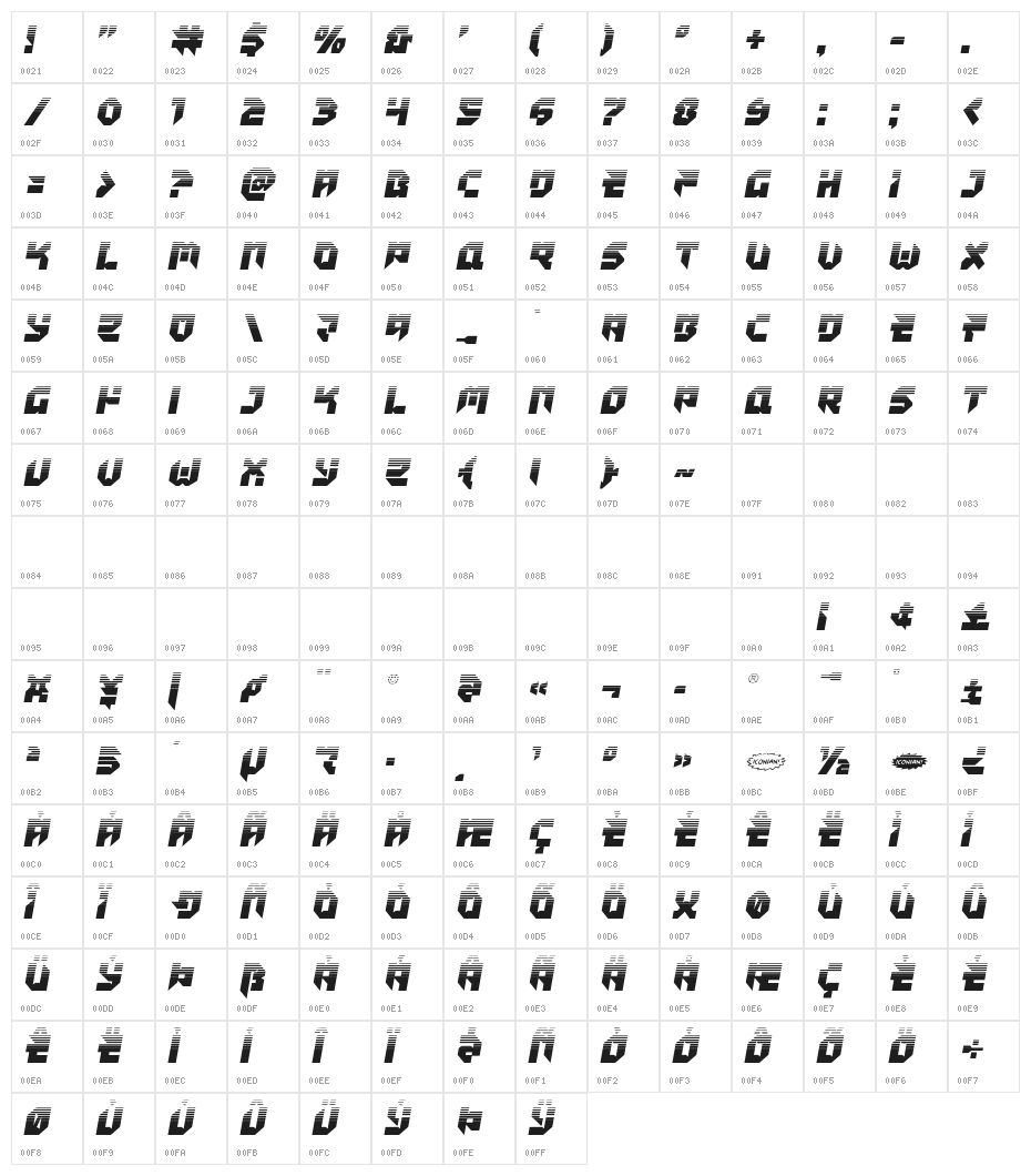 Tokyo Drifter Halftone Character Map